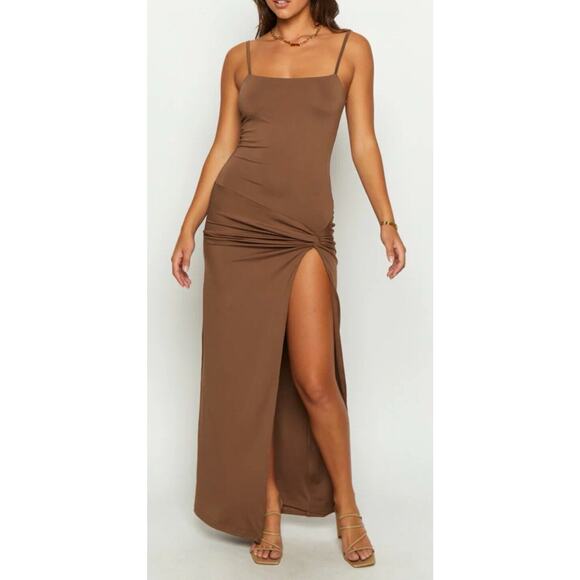 Beginning Boutique NWT Jacinta Brown Maxi Dress size 4 - Picture 6 of 16